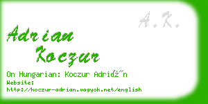 adrian koczur business card